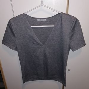 v neck crop top